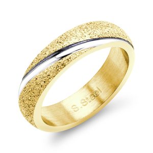 BRUNOshop.cz S4178 Pískovaný prsten s drážkou GOLD Velikost: 11 (EU: 64 - 66)